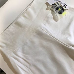 Norma Kamali Women's Short Straight Leg Pant Style NDP02131VRLG Ivory